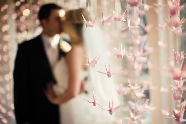 Бумажные журавлики на свадьбах